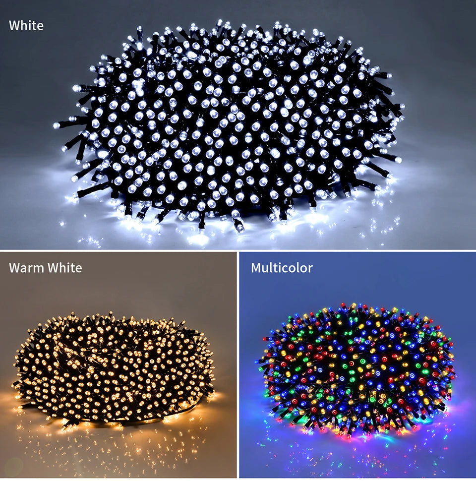 Solar Powered Garden Lights Solar Fairy Lights Outdoor Outside 8 Modes Waterproof Solar String Lights for Trees Party Christmas