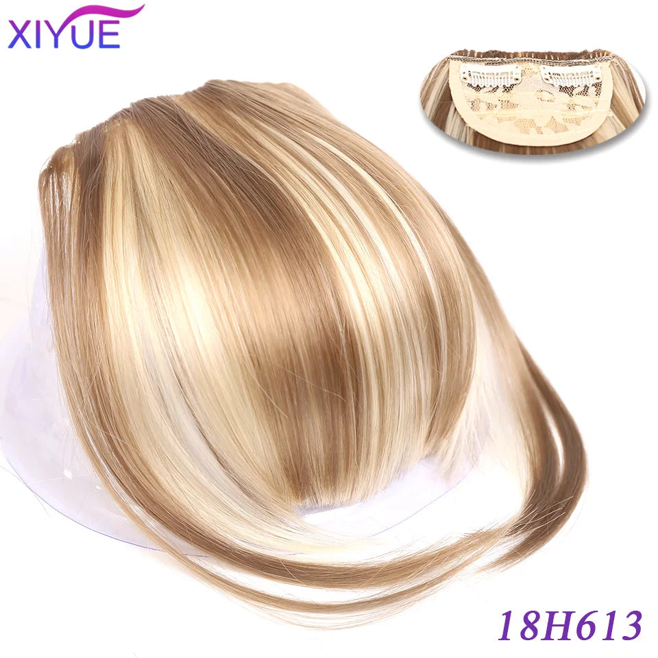 XIYUE Bangs False Hair Clip on Fringe Bangs Black Brown For Adult Women Synthetic Hair Piece Clip In Hair Extension Air Bangs