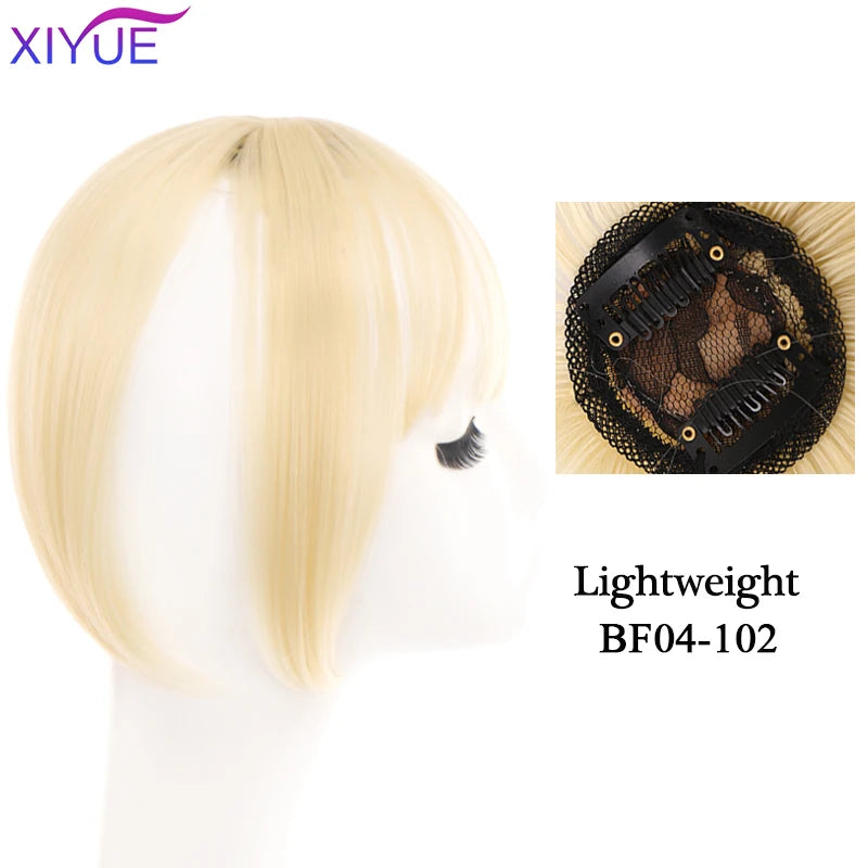 XIYUE Bangs False Hair Clip on Fringe Bangs Black Brown For Adult Women Synthetic Hair Piece Clip In Hair Extension Air Bangs