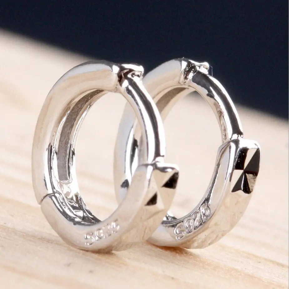 925 Sterling Silver Cut Arrow Mini Loop Huggies Circle Small Hoop Earrings For Women Mens Children Girls Kids Jewelry Aros Artes