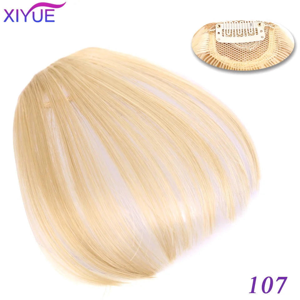 XIYUE Bangs False Hair Clip on Fringe Bangs Black Brown For Adult Women Synthetic Hair Piece Clip In Hair Extension Air Bangs