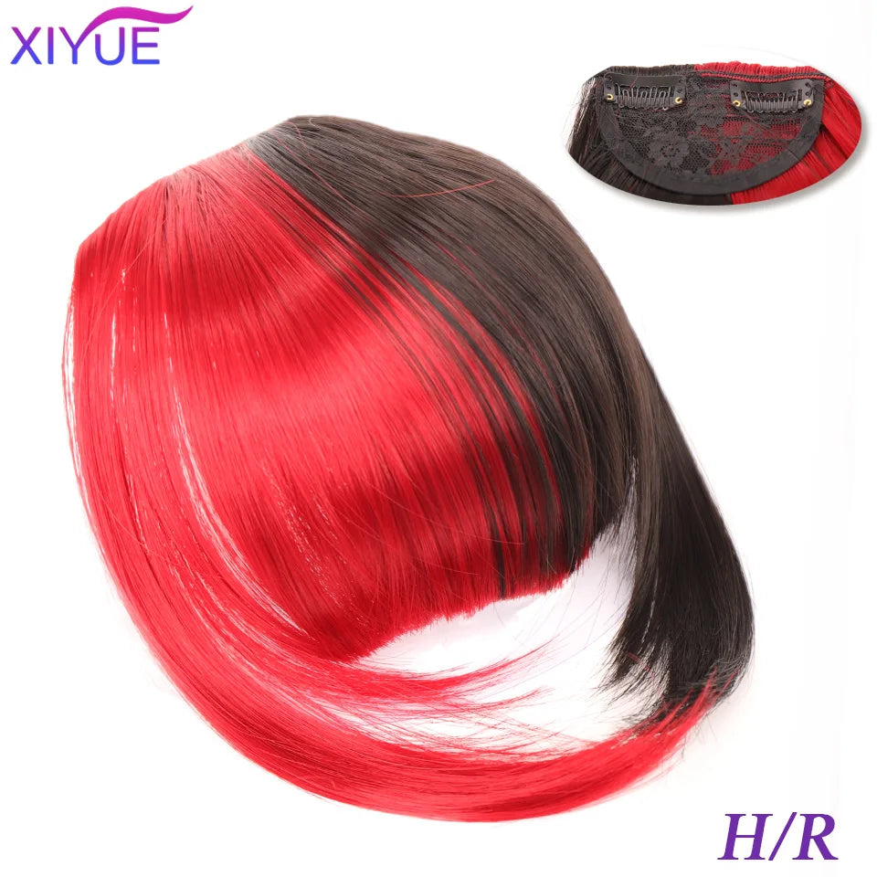 XIYUE Bangs False Hair Clip on Fringe Bangs Black Brown For Adult Women Synthetic Hair Piece Clip In Hair Extension Air Bangs