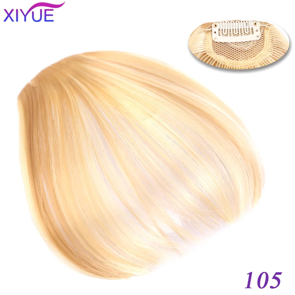 XIYUE Bangs False Hair Clip on Fringe Bangs Black Brown For Adult Women Synthetic Hair Piece Clip In Hair Extension Air Bangs