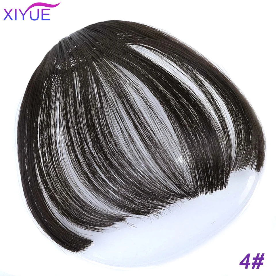 XIYUE Bangs False Hair Clip on Fringe Bangs Black Brown For Adult Women Synthetic Hair Piece Clip In Hair Extension Air Bangs