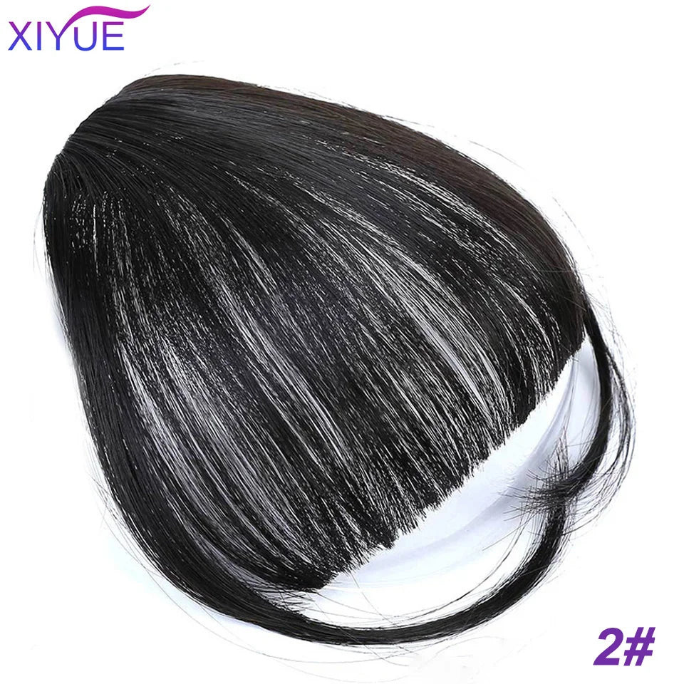 XIYUE Bangs False Hair Clip on Fringe Bangs Black Brown For Adult Women Synthetic Hair Piece Clip In Hair Extension Air Bangs