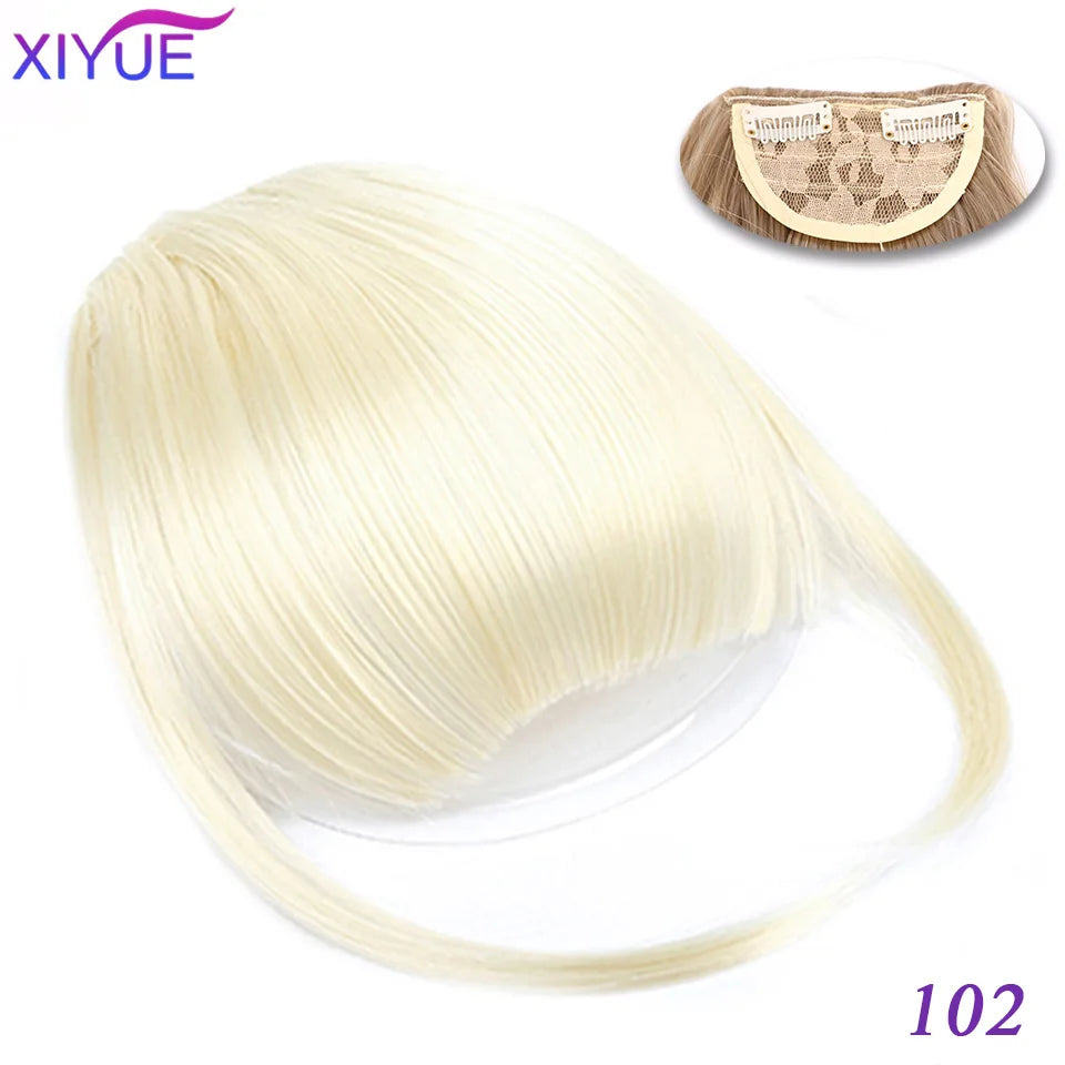 XIYUE Bangs False Hair Clip on Fringe Bangs Black Brown For Adult Women Synthetic Hair Piece Clip In Hair Extension Air Bangs