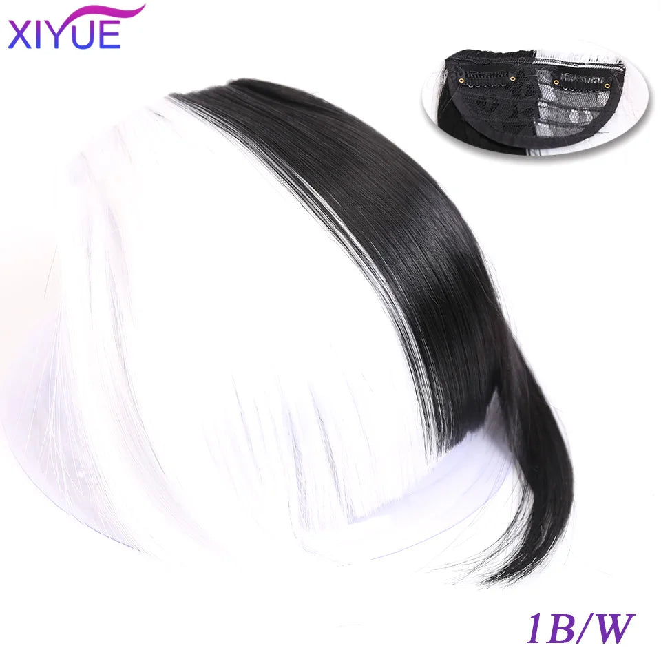 XIYUE Bangs False Hair Clip on Fringe Bangs Black Brown For Adult Women Synthetic Hair Piece Clip In Hair Extension Air Bangs