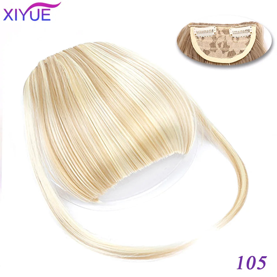 XIYUE Bangs False Hair Clip on Fringe Bangs Black Brown For Adult Women Synthetic Hair Piece Clip In Hair Extension Air Bangs