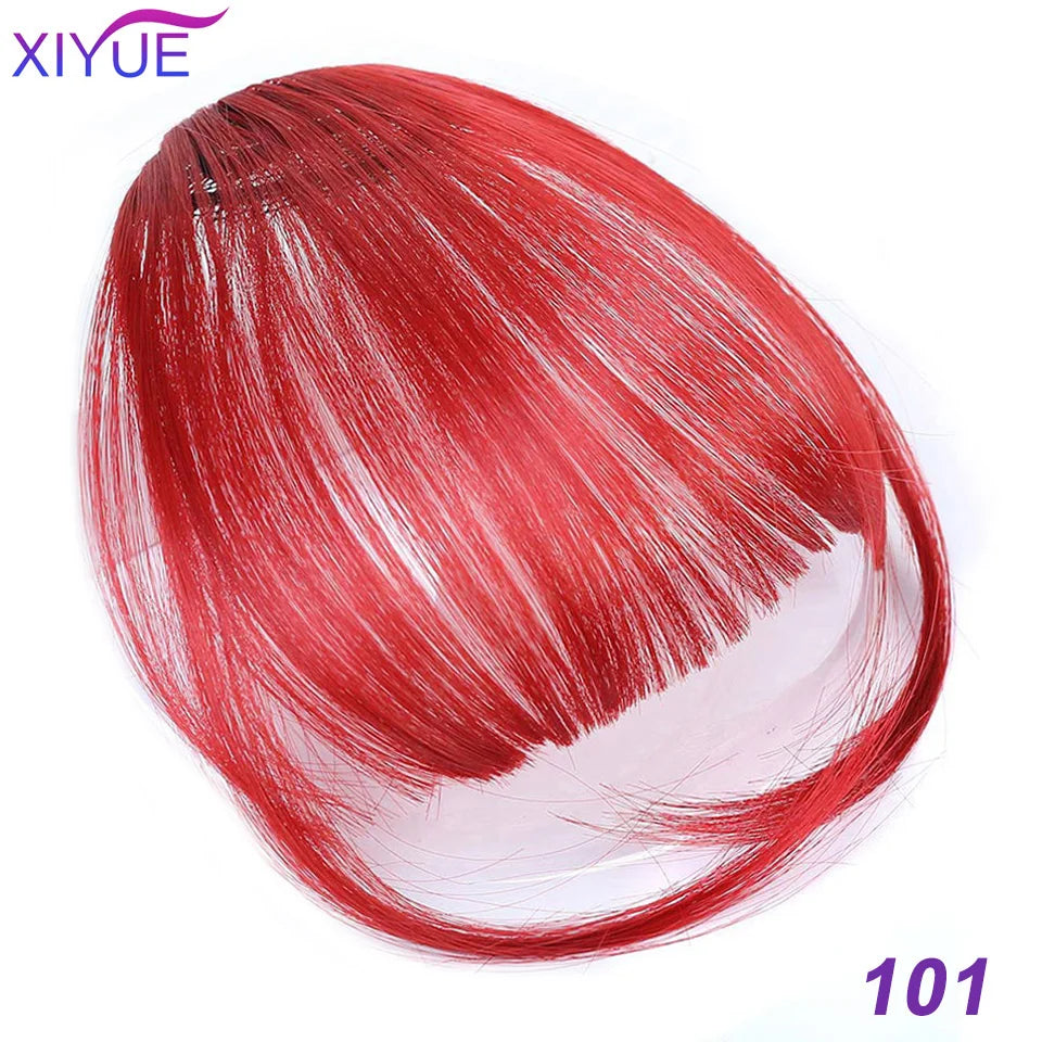 XIYUE Bangs False Hair Clip on Fringe Bangs Black Brown For Adult Women Synthetic Hair Piece Clip In Hair Extension Air Bangs