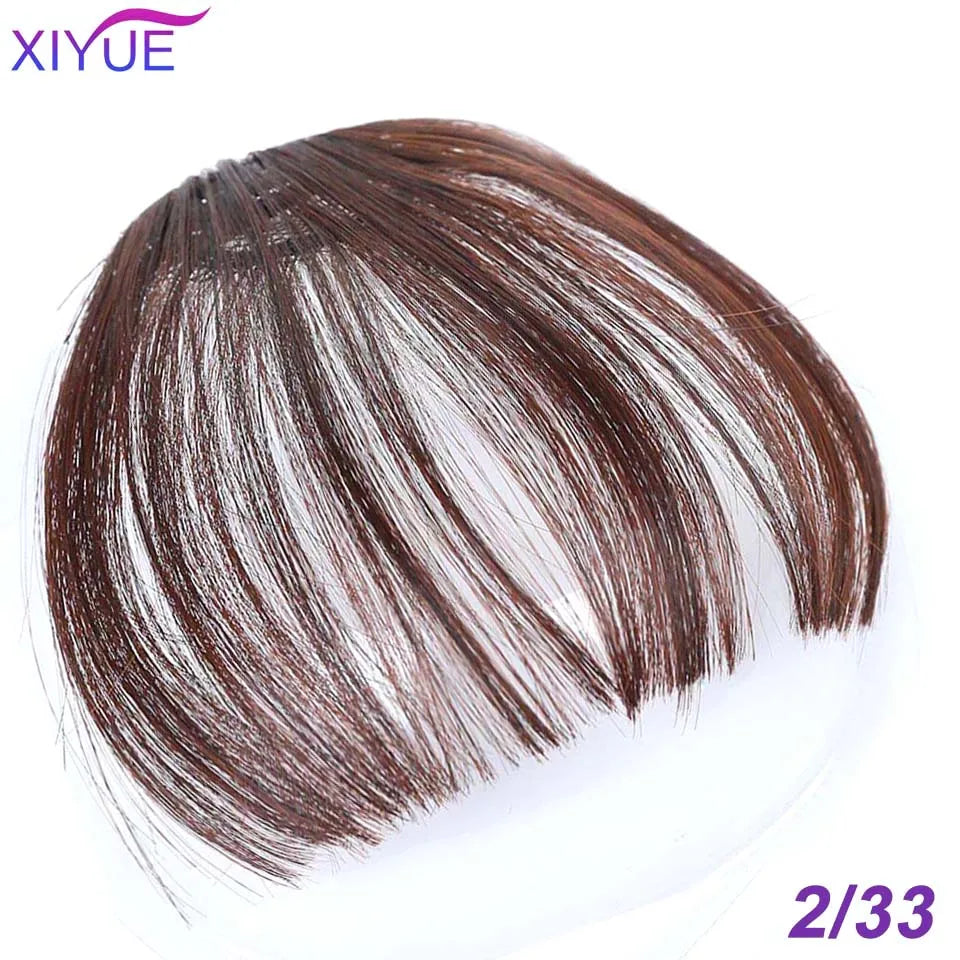 XIYUE Bangs False Hair Clip on Fringe Bangs Black Brown For Adult Women Synthetic Hair Piece Clip In Hair Extension Air Bangs