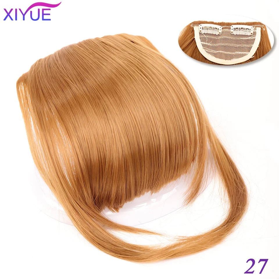 XIYUE Bangs False Hair Clip on Fringe Bangs Black Brown For Adult Women Synthetic Hair Piece Clip In Hair Extension Air Bangs