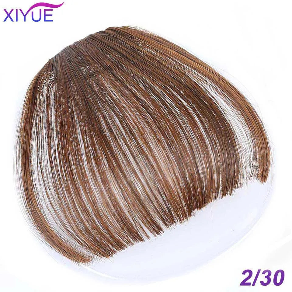 XIYUE Bangs False Hair Clip on Fringe Bangs Black Brown For Adult Women Synthetic Hair Piece Clip In Hair Extension Air Bangs