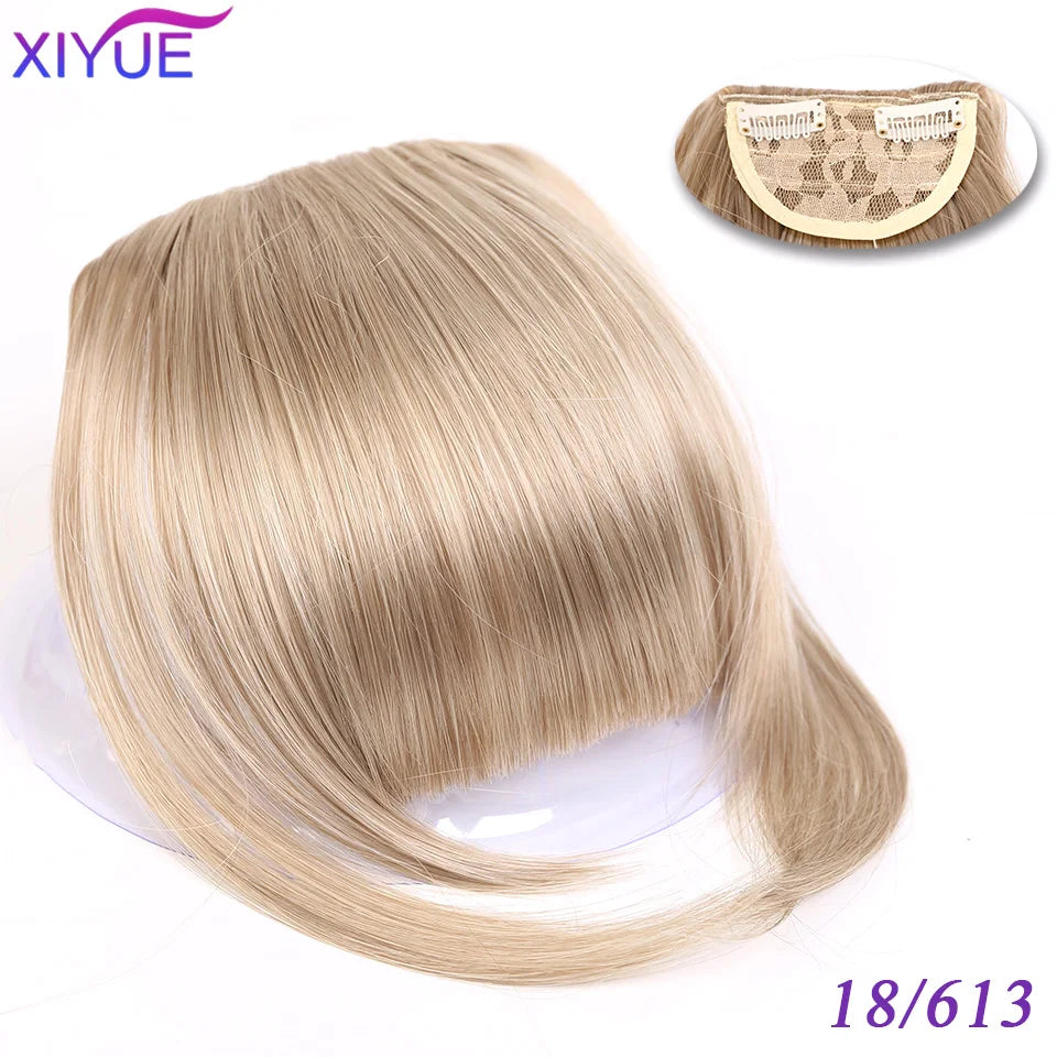 XIYUE Bangs False Hair Clip on Fringe Bangs Black Brown For Adult Women Synthetic Hair Piece Clip In Hair Extension Air Bangs