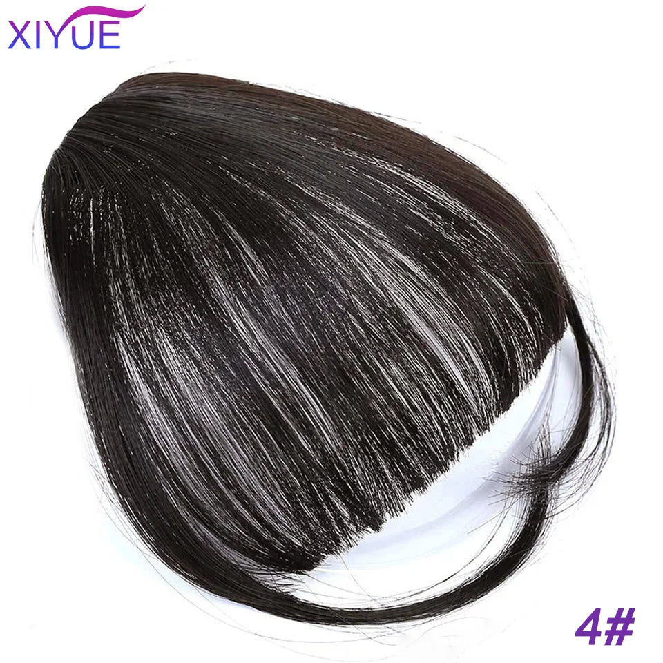 XIYUE Bangs False Hair Clip on Fringe Bangs Black Brown For Adult Women Synthetic Hair Piece Clip In Hair Extension Air Bangs