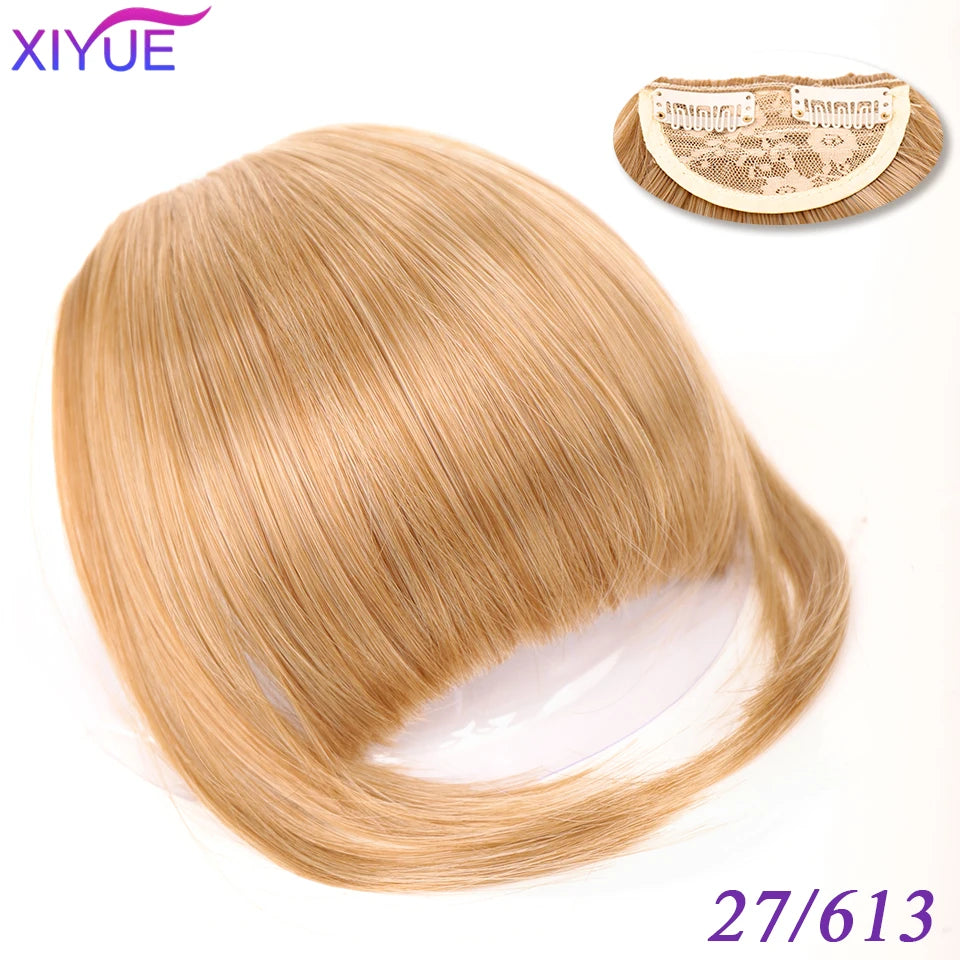 XIYUE Bangs False Hair Clip on Fringe Bangs Black Brown For Adult Women Synthetic Hair Piece Clip In Hair Extension Air Bangs