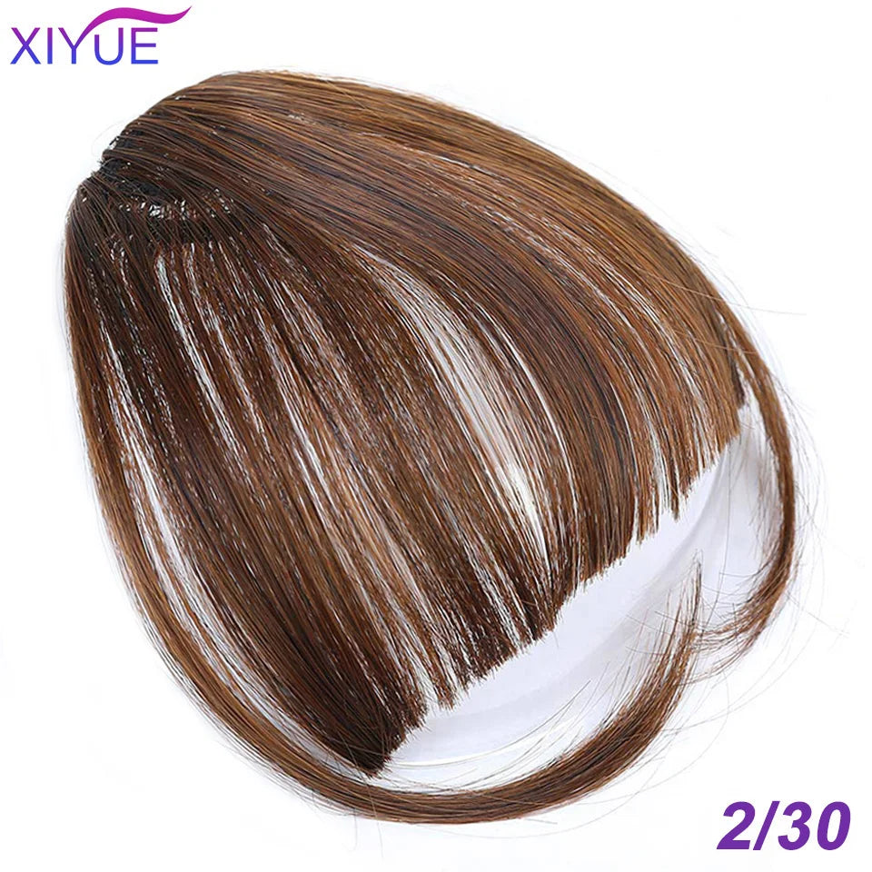 XIYUE Bangs False Hair Clip on Fringe Bangs Black Brown For Adult Women Synthetic Hair Piece Clip In Hair Extension Air Bangs