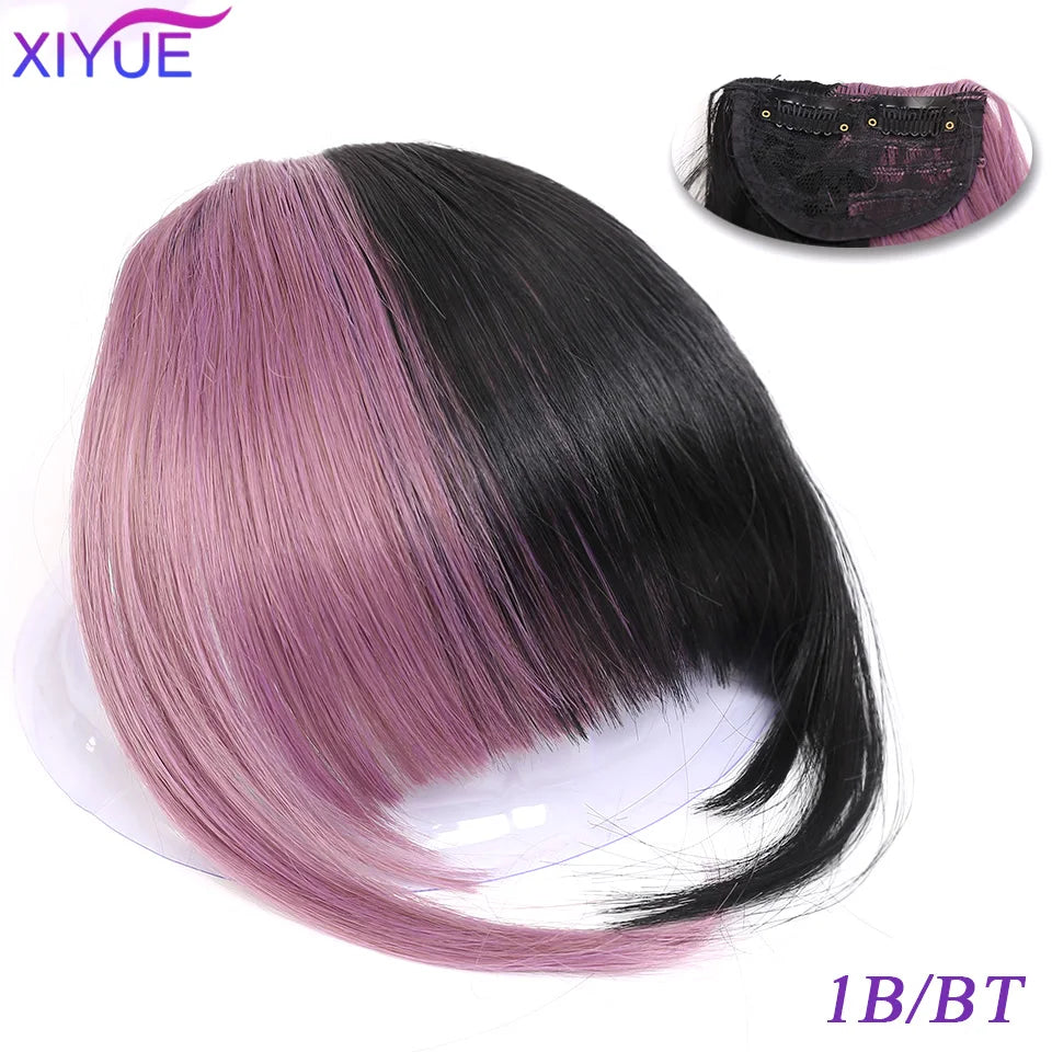 XIYUE Bangs False Hair Clip on Fringe Bangs Black Brown For Adult Women Synthetic Hair Piece Clip In Hair Extension Air Bangs