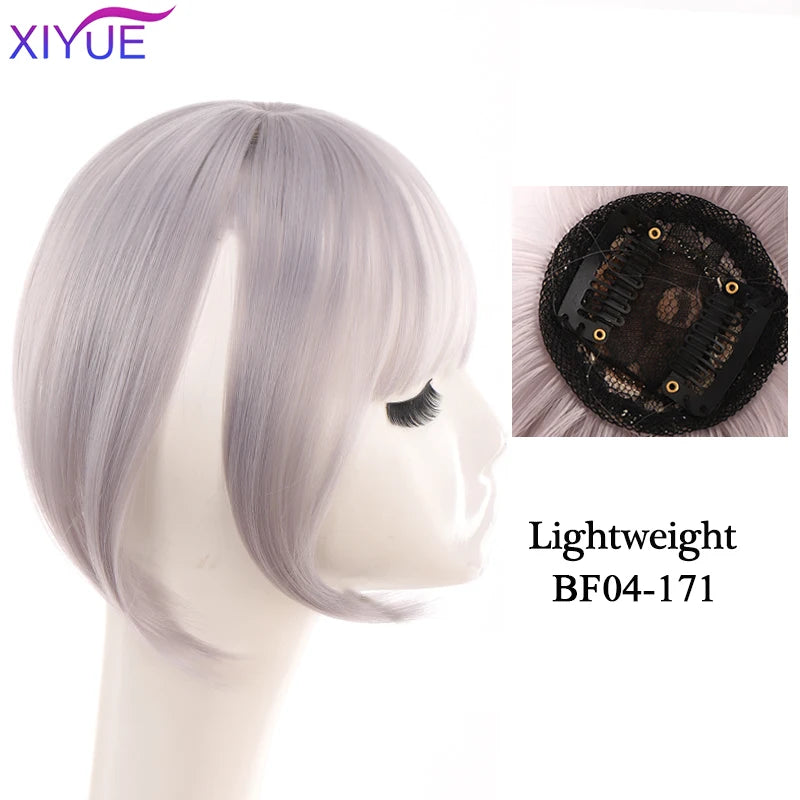 XIYUE Bangs False Hair Clip on Fringe Bangs Black Brown For Adult Women Synthetic Hair Piece Clip In Hair Extension Air Bangs