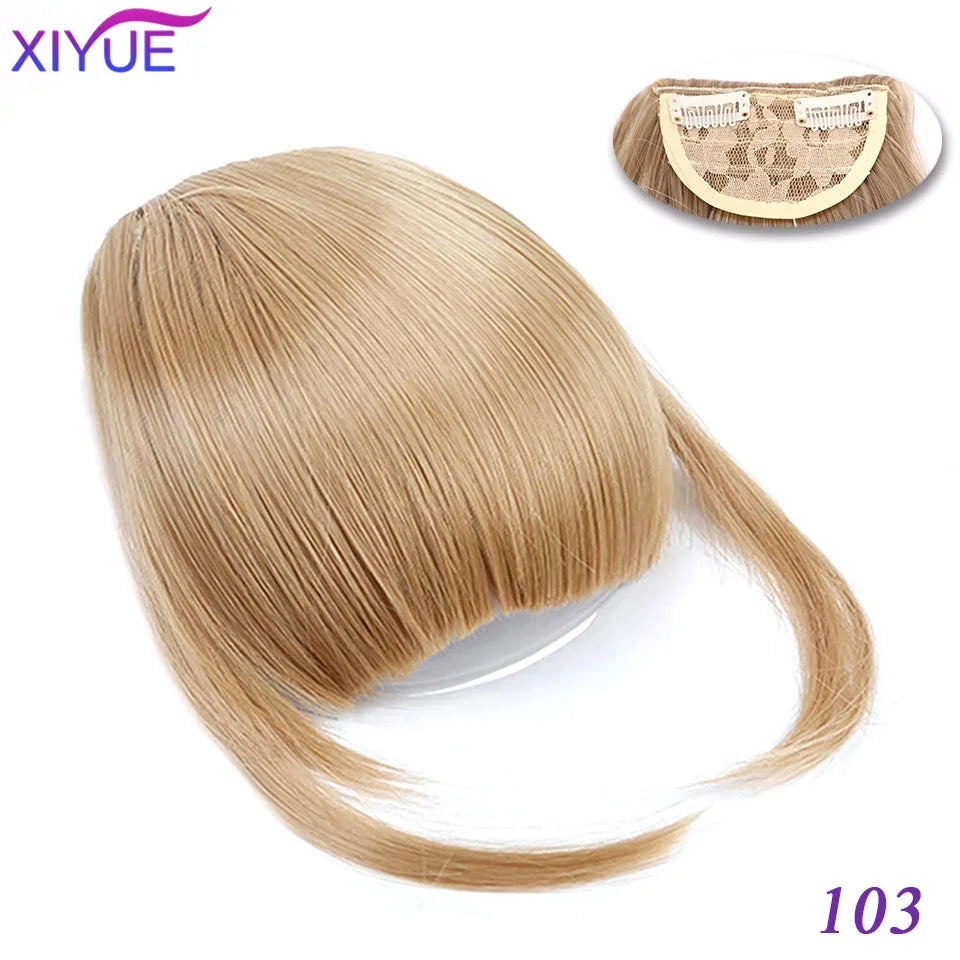 XIYUE Bangs False Hair Clip on Fringe Bangs Black Brown For Adult Women Synthetic Hair Piece Clip In Hair Extension Air Bangs