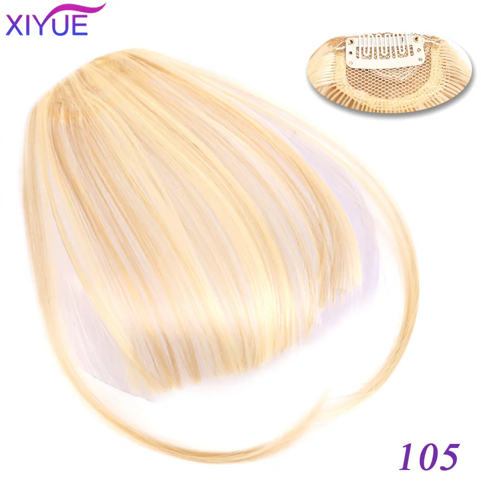 XIYUE Bangs False Hair Clip on Fringe Bangs Black Brown For Adult Women Synthetic Hair Piece Clip In Hair Extension Air Bangs