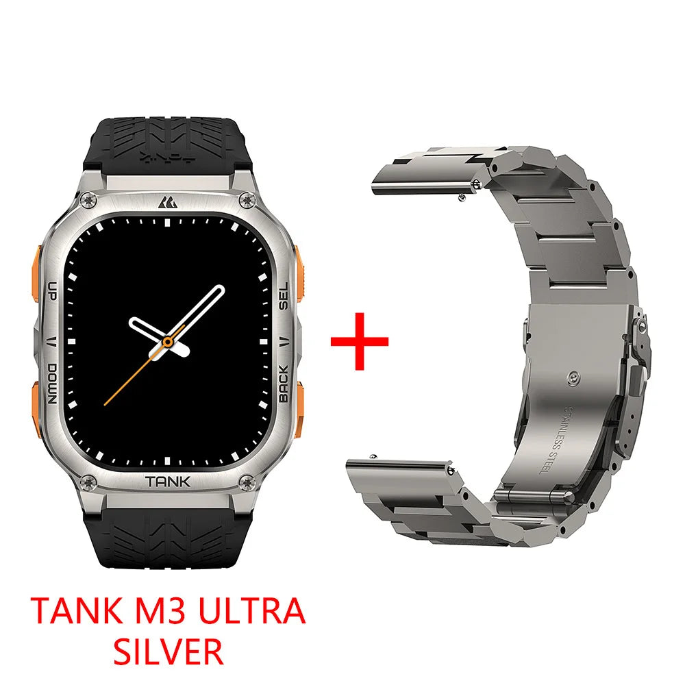 Original AMAZTIM TANK M3 Ultra GPS Smart Watches For Men Waterproof Smartwatch AOD Electronic Military Digital Fitness Watch