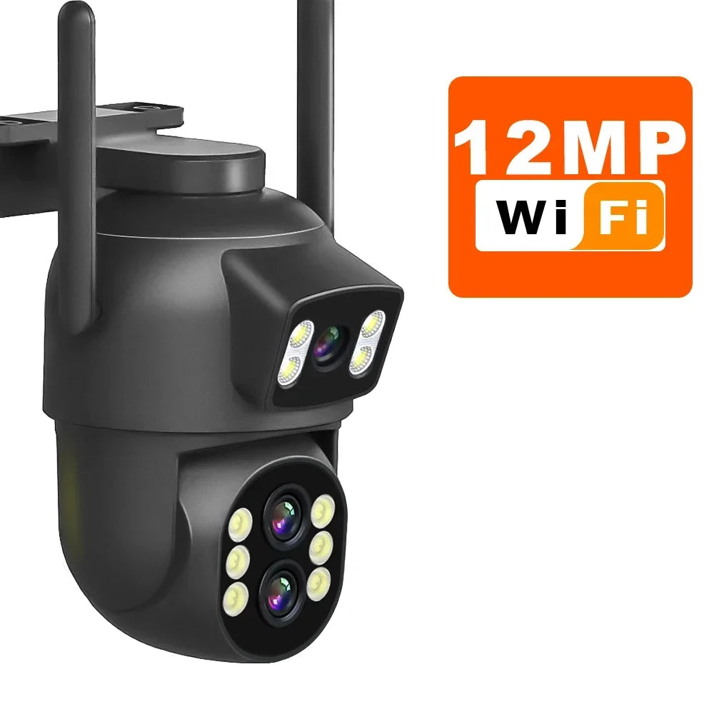 6MP WiFi Camera 12MP 10x Zoom Outdoor Night Vision CCTV Dual-screen WIFI Camera AI Automatically Security Protection Monitoring