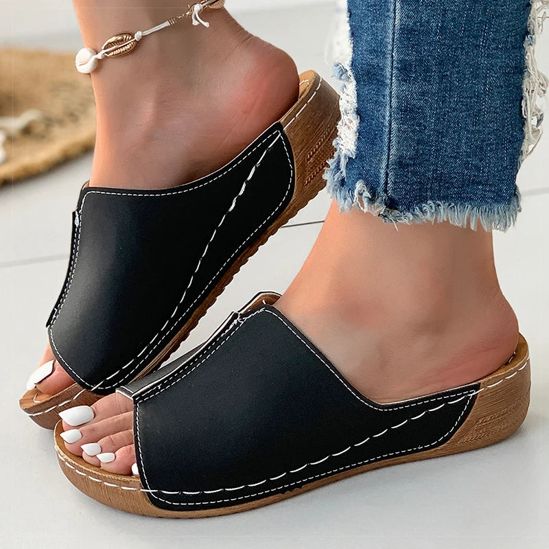 Women's Sandals Peep Toe Heels Sandals Summer Shoes For Women Wedge Heeled Sandals Casual  Summer Footwear Wedges Zapatos Mujer