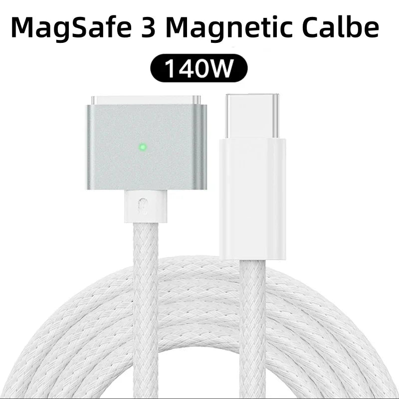 2M PD 3.1 Type C Fast Charge Magnetic Cable USB Type C to MagSafe3 140W For Macbook Pro 14 16 Air M2 Mac MagSafe 3 Charger Wire