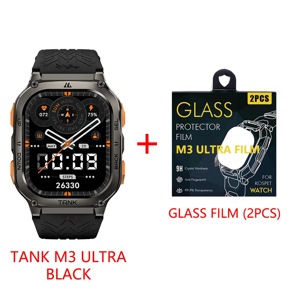 Original AMAZTIM TANK M3 Ultra GPS Smart Watches For Men Waterproof Smartwatch AOD Electronic Military Digital Fitness Watch