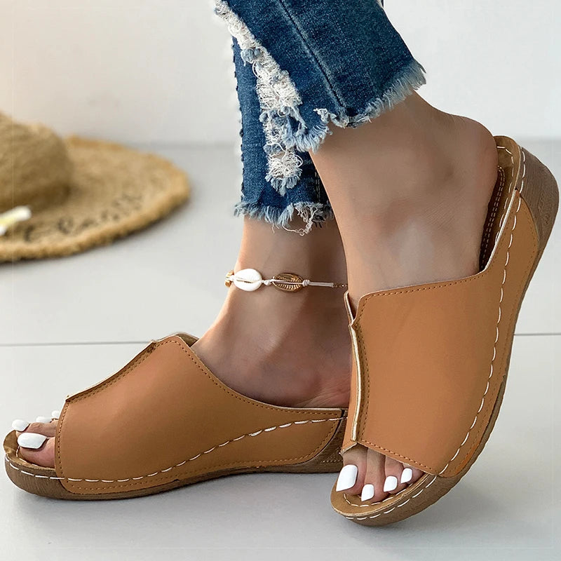 Women's Sandals Peep Toe Heels Sandals Summer Shoes For Women Wedge Heeled Sandals Casual  Summer Footwear Wedges Zapatos Mujer