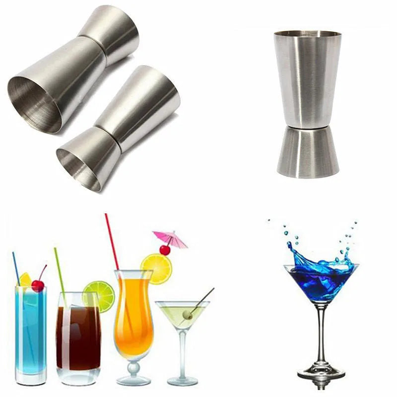 Newest 25/50ML Stainless Steel Bar Wine Cocktail Shaker Jigger Single Double Shot Drink Mixer Wine Pourers Measurer Cup Bar Tool