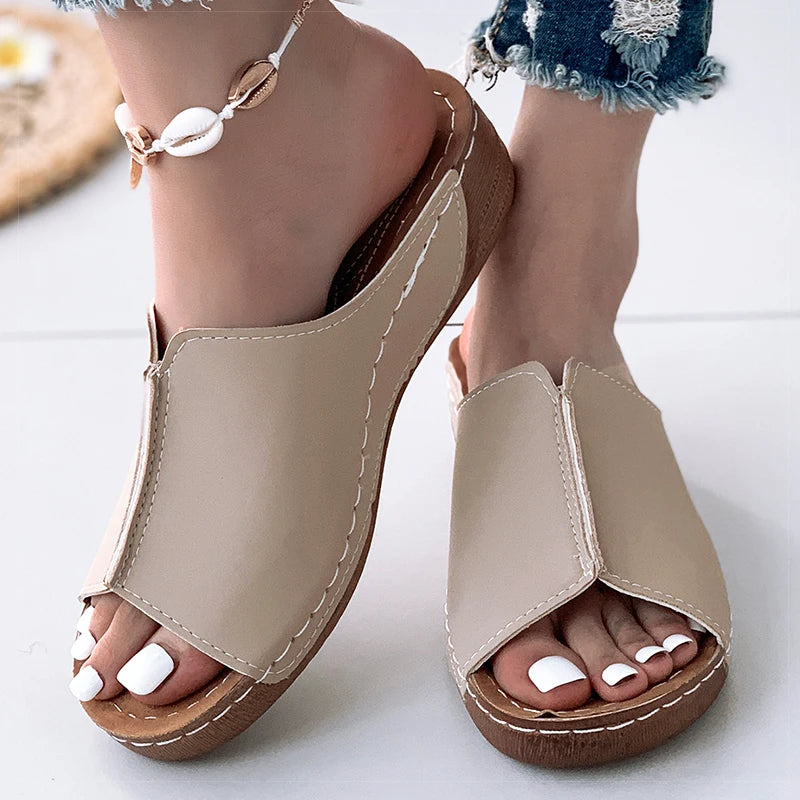 Women's Sandals Peep Toe Heels Sandals Summer Shoes For Women Wedge Heeled Sandals Casual  Summer Footwear Wedges Zapatos Mujer