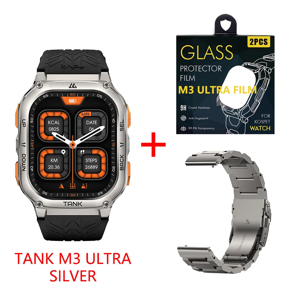 Original AMAZTIM TANK M3 Ultra GPS Smart Watches For Men Waterproof Smartwatch AOD Electronic Military Digital Fitness Watch