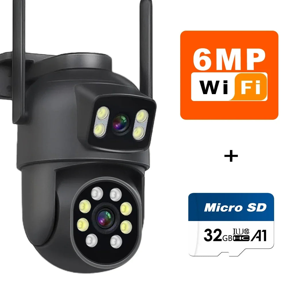 6MP WiFi Camera 12MP 10x Zoom Outdoor Night Vision CCTV Dual-screen WIFI Camera AI Automatically Security Protection Monitoring