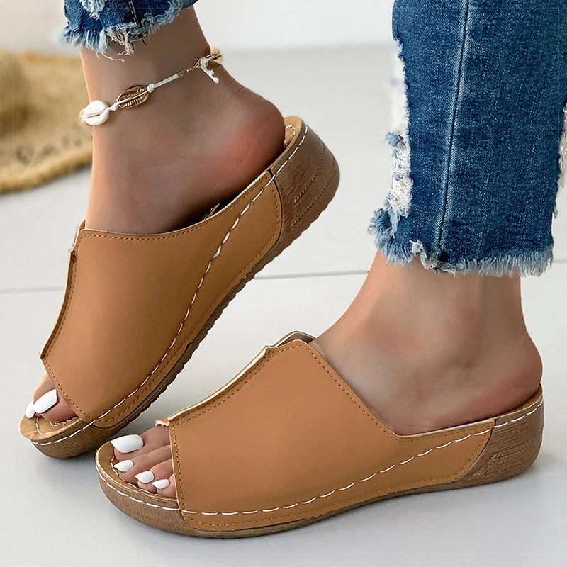 Women's Sandals Peep Toe Heels Sandals Summer Shoes For Women Wedge Heeled Sandals Casual  Summer Footwear Wedges Zapatos Mujer