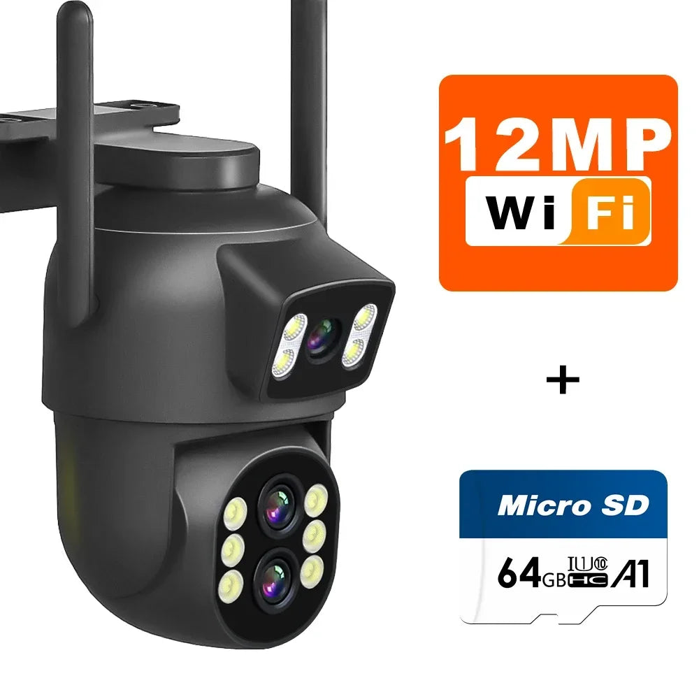 6MP WiFi Camera 12MP 10x Zoom Outdoor Night Vision CCTV Dual-screen WIFI Camera AI Automatically Security Protection Monitoring