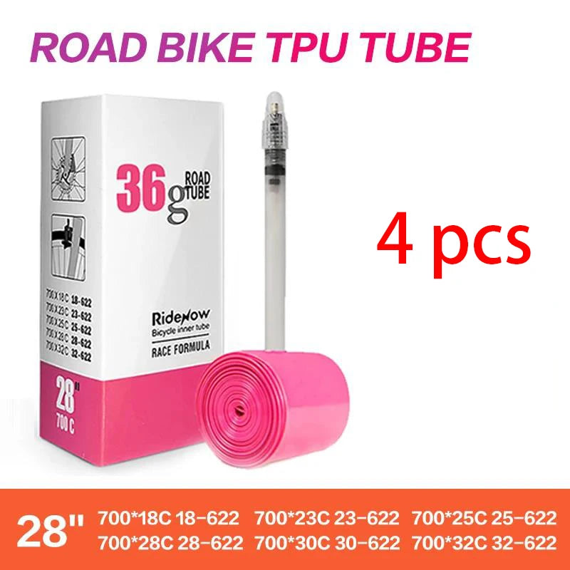 RideNow Ultralight Road Bicycle Inner Tube 700 700C 18 23 25 28 32 Road Bicycle TPU Tire 45/65/85mm BikeLength French Valve