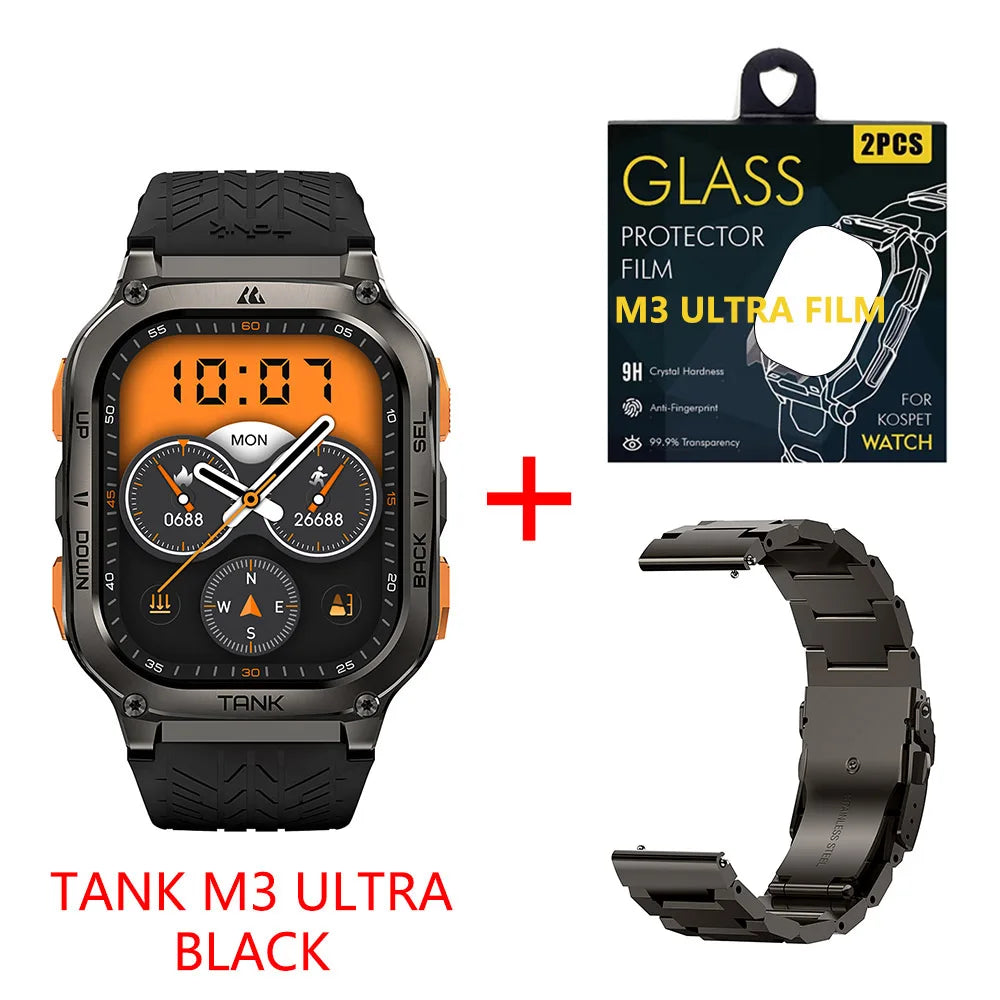 Original AMAZTIM TANK M3 Ultra GPS Smart Watches For Men Waterproof Smartwatch AOD Electronic Military Digital Fitness Watch