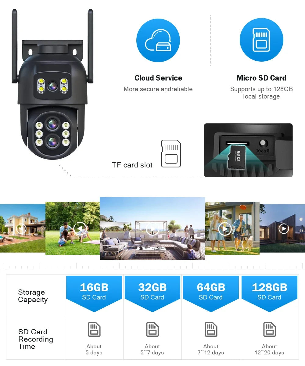 6MP WiFi Camera 12MP 10x Zoom Outdoor Night Vision CCTV Dual-screen WIFI Camera AI Automatically Security Protection Monitoring