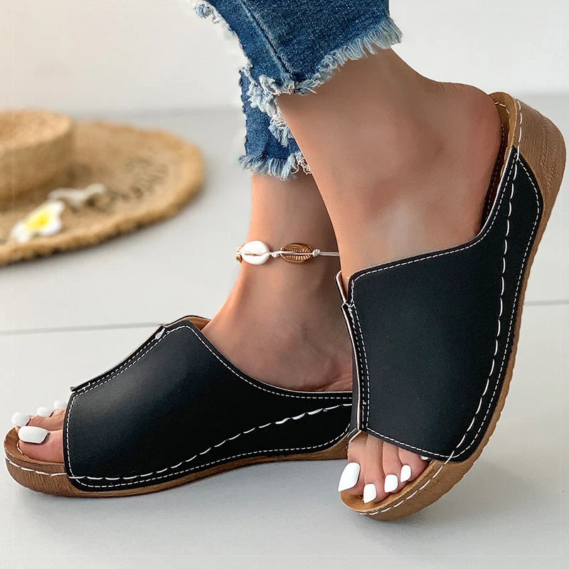 Women's Sandals Peep Toe Heels Sandals Summer Shoes For Women Wedge Heeled Sandals Casual  Summer Footwear Wedges Zapatos Mujer